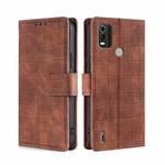 For Nokia C21 Plus Skin Feel Crocodile Magnetic Clasp Leather Phone Case(Brown)