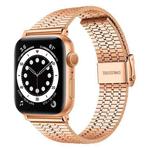 Steel Watch Band For Apple Watch Series 8&7 41mm / SE 2&6&SE&5&4 40mm / 3&2&1 38mm(Rose Gold)