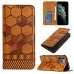 For iPhone 11 Pro Football Texture Magnetic Leather Flip Phone Case (Khaki)