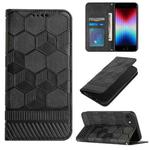 For iPhone SE 2022 / SE 2020 / 8 / 7 Football Texture Magnetic Leather Flip Phone Case(Black)