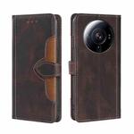 For Xiaomi 12S Ultra Skin Feel Magnetic Buckle Leather Phone Case(Brown)