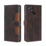 For Xiaomi Poco C40 Skin Feel Magnetic Buckle Leather Phone Case(Brown)