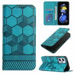For Xiaomi Redmi Note 11T Pro Football Texture Magnetic Leather Flip Phone Case(Light Blue)