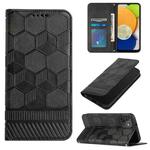 For Samsung Galaxy A03 164mm Football Texture Magnetic Leather Flip Phone Case(Black)