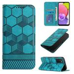 For Samsung Galaxy A03s 164mm India Football Texture Magnetic Leather Flip Phone Case(Light Blue)
