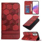 For Samsung Galaxy A53 5G Football Texture Magnetic Leather Flip Phone Case(Red)