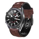 For Huawei Watch GT3 Pro 46mm Bamboo Joint Texture Silicone Leather Watch Band(Dark Brown)
