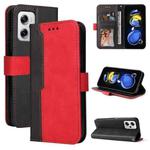 For Xiaomi Redmi Note 11T Pro/Poco X4 GT Stitching-color Leather Phone Case(Red)