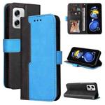 For Xiaomi Redmi Note 11T Pro/Poco X4 GT Stitching-color Leather Phone Case(Blue)
