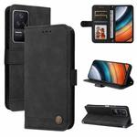 For Xiaomi Redmi K40S / Poco F4 Skin Feel Life Tree Metal Button Leather Case(Black)