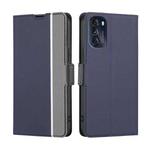 For Motorola Moto G 5G 2022 Twill Texture Side Button Leather Phone Case(Blue)