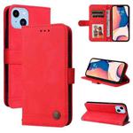 For iPhone 14 Plus Skin Feel Life Tree Leather Case (Red)