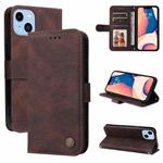 For iPhone 14 Plus Skin Feel Life Tree Leather Case (Brown)