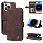 For iPhone 14 Pro Skin Feel Life Tree Leather Case(Brown)