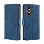 For Huawei nova 10 Pro Skin Feel Crocodile Magnetic Clasp Leather Phone Case(Blue)