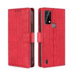 For Blackview A50 Skin Feel Crocodile Magnetic Clasp Leather Phone Case(Red)