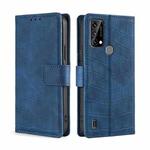 For Blackview A50 Skin Feel Crocodile Magnetic Clasp Leather Phone Case(Blue)