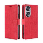 For Honor 70 Skin Feel Crocodile Magnetic Clasp Leather Phone Case(Red)