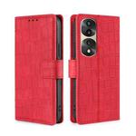 For Honor 70 Pro/70 Pro+ Skin Feel Crocodile Magnetic Clasp Leather Phone Case(Red)