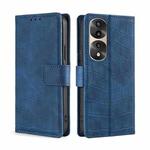 For Honor 70 Pro/70 Pro+ Skin Feel Crocodile Magnetic Clasp Leather Phone Case(Blue)