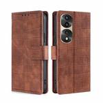 For Honor 70 Pro/70 Pro+ Skin Feel Crocodile Magnetic Clasp Leather Phone Case(Brown)