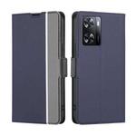 For OPPO A57 4G 2022 Twill Texture Side Button Leather Phone Case(Blue)