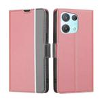 For OPPO Reno 8 Pro 5G Twill Texture Side Button Leather Phone Case(Pink)