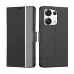 For OPPO Reno 8 Pro+ 5G Twill Texture Side Button Leather Phone Case(Black)