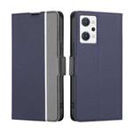 For OPPO Reno7 A JP Version Twill Texture Side Button Leather Phone Case(Blue)