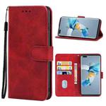 For Huawei Mate 50 Pro Leather Phone Case(Red)