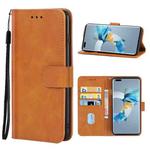 For Huawei Mate 50 Pro Leather Phone Case(Brown)