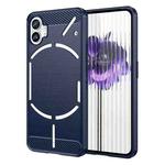 For Nothing Phone 1 Brushed Texture Carbon Fiber TPU Phone Case(Blue)