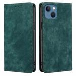 For iPhone 12 RFID Anti-theft Brush Magnetic Leather Phone Case(Green)