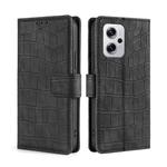 For Xiaomi Redmi Note 11T Pro 5G/Note 11T Pro+ 5G Skin Feel Crocodile Magnetic Clasp Leather Phone Case(Black)