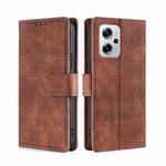 For Xiaomi Redmi Note 11T Pro 5G/Note 11T Pro+ 5G Skin Feel Crocodile Magnetic Clasp Leather Phone Case(Brown)