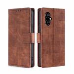 For Xiaomi Poco M4 5G Skin Feel Crocodile Magnetic Clasp Leather Phone Case(Brown)