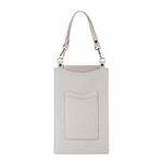 Litchi Texture Card Holder Mobile Phone Bag with Short Strap(White)