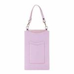 Litchi Texture Card Holder Mobile Phone Bag with Short Strap(Light Pink)