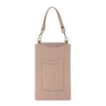 Litchi Texture Card Holder Mobile Phone Bag with Short Strap(Khaki)
