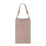 Litchi Texture Card Holder Mobile Phone Bag with Short Strap(Apricot)