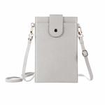 Litchi Texture Card Holder Mobile Phone Bag with Long Strap(White)