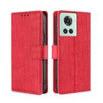 For OnePlus Ace/10R Skin Feel Crocodile Magnetic Clasp Leather Phone Case(Red)
