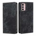 For Motorola Moto G42 4G RFID Anti-theft Brush Magnetic Leather Phone Case(Black)