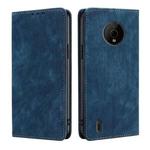 For Nokia C200 Anti-theft Brush Magnetic Leather Phone Case(Blue)