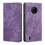 For Nokia C200 Anti-theft Brush Magnetic Leather Phone Case(Purple)