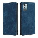 For Nokia G21/G11 Anti-theft Brush Magnetic Leather Phone Case(Blue)