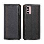 For Motorola Moto G42 4G Grid Texture Magnetic Flip Leather Phone Case(Black)
