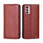 For Motorola Moto G42 4G Grid Texture Magnetic Flip Leather Phone Case(Red)