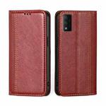 For TCL 30T T603DL Grid Texture Magnetic Flip Leather Phone Case(Red)
