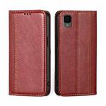 For TCL 30Z T602DL Grid Texture Magnetic Flip Leather Phone Case(Red)